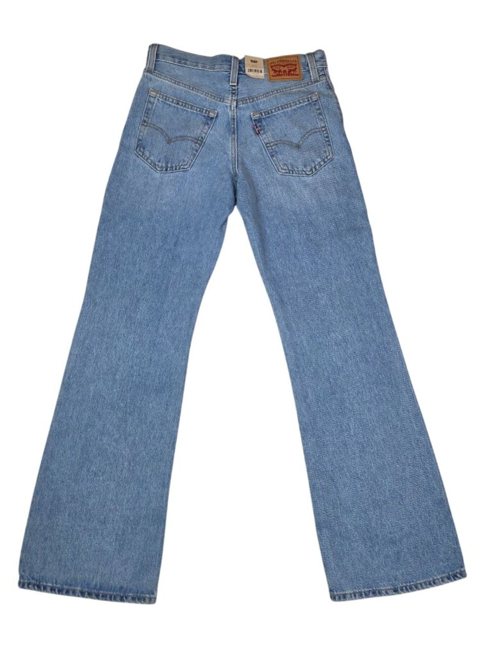 Levis Womens 94 Baggy Bootcut Jeans 24x31 Mid Rise Loose Fit Light Wash